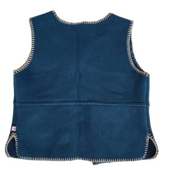 Genuine Girl Kids Sleeveless Outerwear Fleece Embroidered Vest Blue Size S(7) - Picture 3 of 10